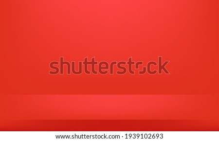 Red background. Minimal 3d shelf. Room in the 3d. For backdrop,wallpaper,background. Space for text. vector background.