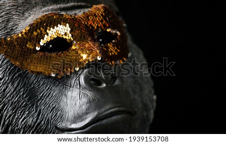 image of gorilla mask dark background 