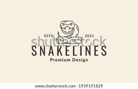 animal cartoon lines snake Python logo vector symbol icon design illustration