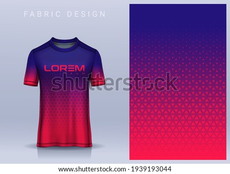 Fabric textile for Sport t-shirt ,Soccer jersey mockup for football club. uniform front view. Royalty-Free Stock Photo #1939193044