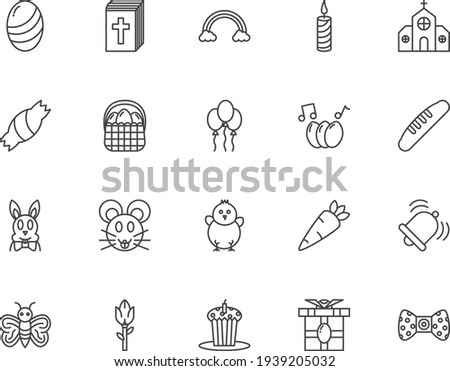Easter Line Style Icon Set
