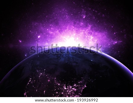 Violet Sunrise - Elements of this Image Furnished by NASA 