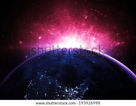 Magenta Sunrise - Elements of this Image Furnished by NASA 