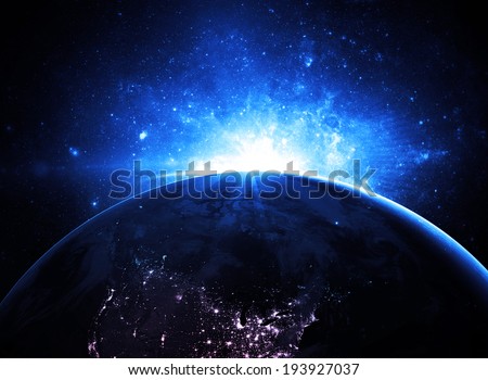 Sunrise over Earth - Elements of this Image Furnished by NASA 