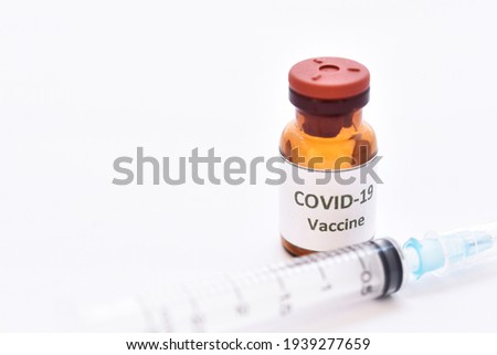 Vial of COVID-19 virus vaccine for injection, protective from novel coronavirus pandemic disease 