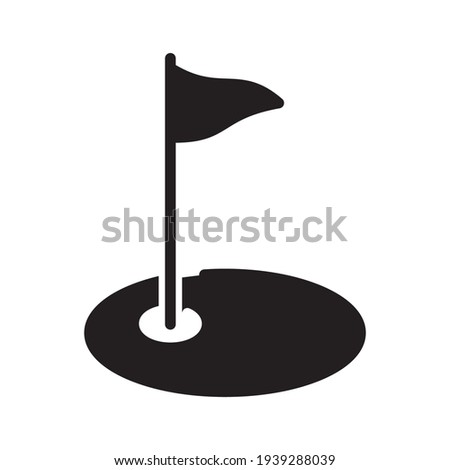 Golf Flag Icon Vector Design Template Illustration In Trendy Flat Style