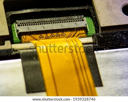 close up macro socket of tablet or pc. tablet parts and repair