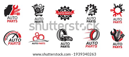 Vector logo of car parts, auto repair Royalty-Free Stock Photo #1939340263