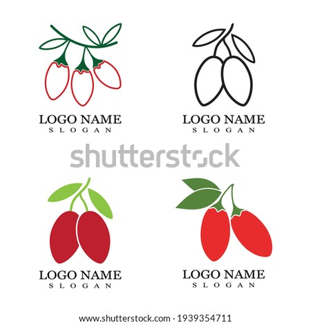 Goji berry vector illustration template design Royalty-Free Stock Photo #1939354711