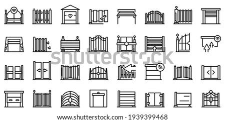 Automatic gate icon. Outline automatic gate vector icon for web design isolated on white background Royalty-Free Stock Photo #1939399468