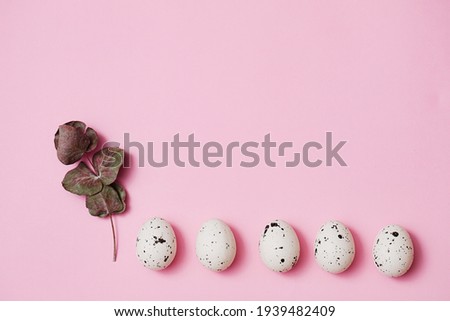 white easter egg on the pink background with the place for the text