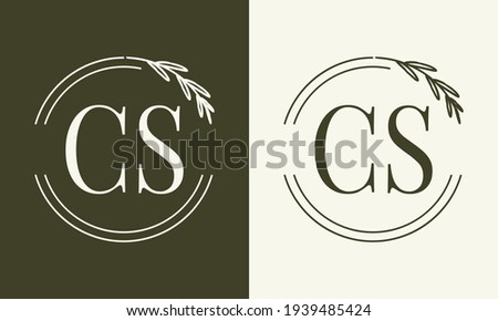 Simple Elegant Initial Letter Type CS Logo Sign Symbol Icon, Usable for Business and Branding Logos. Flat Vector Logo Design Ideas Template Element. Eps10 Vector