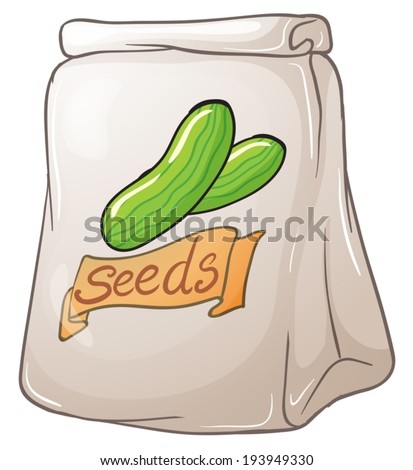 Illustration of a pack of vegetable seeds on a white background