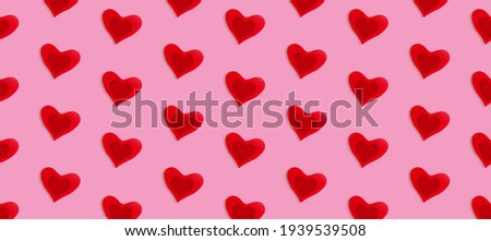 Love background made of red hearts on pastelle background, wedding, valentines day, Abstract background, pop art