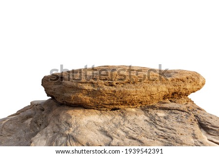 Rock cliff isolated on white background with clipping path. Royalty-Free Stock Photo #1939542391