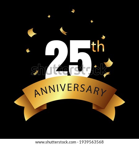 25 year anniversary celebration, vector design for celebrations, invitation cards and greeting cards