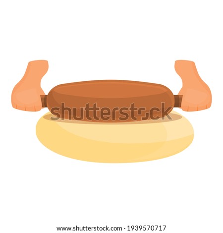 Rolling dough icon. Cartoon of rolling dough vector icon for web design isolated on white background