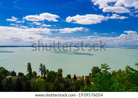 Landscape of the Lake Balaton at Balatonakarattya, Hungary Royalty-Free Stock Photo #1939576054