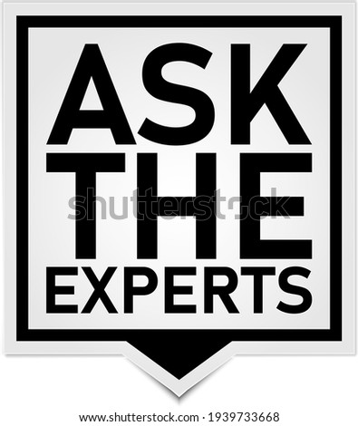 Ask The Experts, Business Customer Solution Label Icon Vector