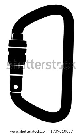 Mountaineering equipment silhouette on white background