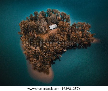 Lonely island with a cottage