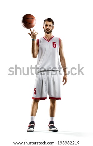 isolated Basketball player in action Royalty-Free Stock Photo #193982219