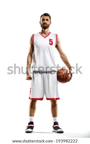 isolated Basketball player in action Royalty-Free Stock Photo #193982222