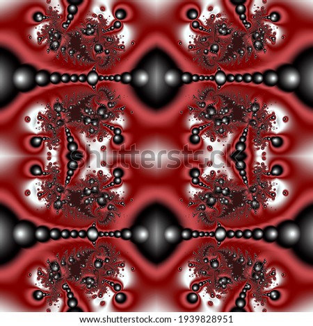 Pearl inlay. Spatial design imitating black pearl inlay or stitching. 3D seamless pattern.