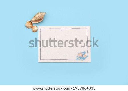 Envelope on a blue background with marine elements