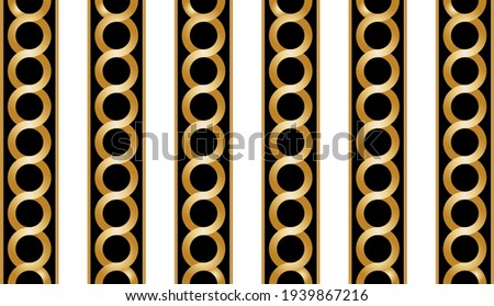 Golden baroque chains on a black white background. EPS10 Illustration.