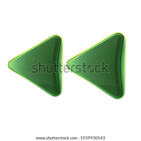 green arrow front REW 3d green Royalty-Free Stock Photo #1939930543