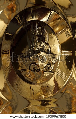 Mechanical clock on a dark background