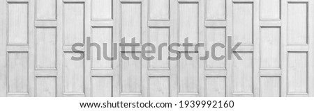 Panorama of White wooden house wall, Thai style house pattern and background seamless