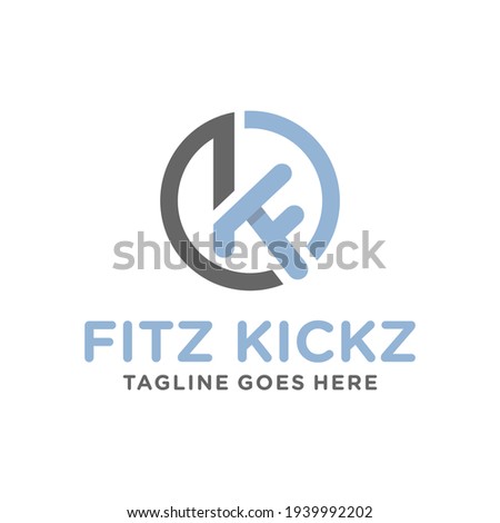 modern business logo design with letter KF