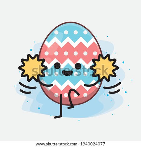 Easter Egg cute vector character in flat cartoon doodle style