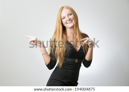 Portrait of business woman on a gray background