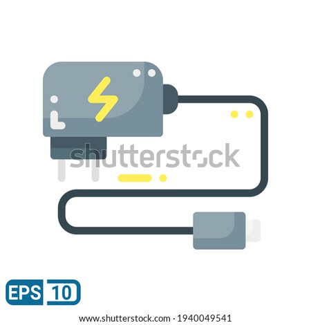 charger icon in flat style isolated on white background. EPS 10