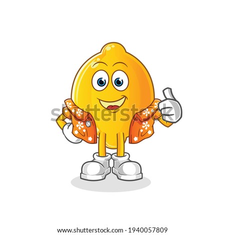 lemon go on vacation character. cartoon mascot vector