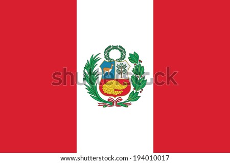 State flag of Peru. Vector. Accurate dimensions, elements proportions and colors. Royalty-Free Stock Photo #194010017