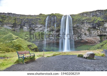 Seljalandsfoss waterfall on the R1 road in the south of Iceland