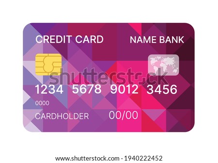 Credit card multicolor template vector with abstract design background with patterns background. Conceptual business illustration with clipping mask