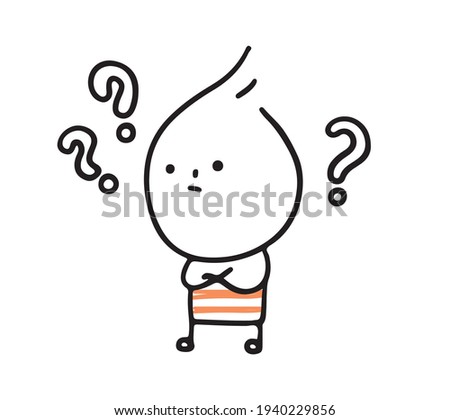 (Question, Problem, How) Collection of hand drawn business worker icons. Vector illustration.