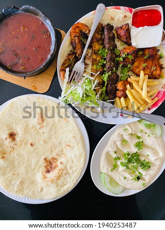 Arabic food in selective focus 