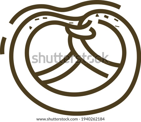 Big pretzel, illustration, vector on a white background