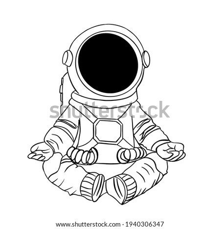 meditating astronaut resting before flight
