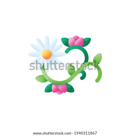 Floral design Flat Icon Isolated On White Background