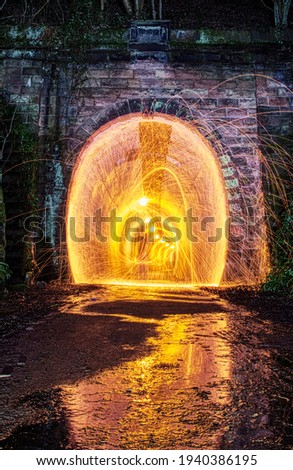 Tunnel fire with wire wool