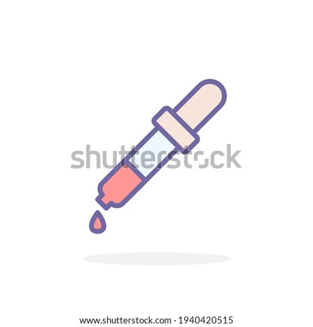 Pipette icon in filled outline style. For your design, logo. Vector illustration.