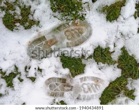 Foot print in the snow