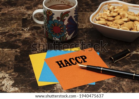 HACCP Hazard Analysis Critical Control Points. Medical concept. Safety Food Healthcare Certification. Healthy Nutrition Standards.